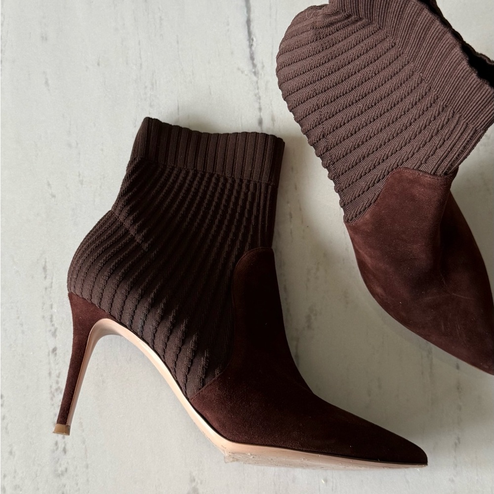 Gianvito Rossi Dark Brown Ankle Booties